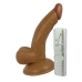 Latin American Mini Whopper 5 inches Curved Vibrating Dong, Ball Brown