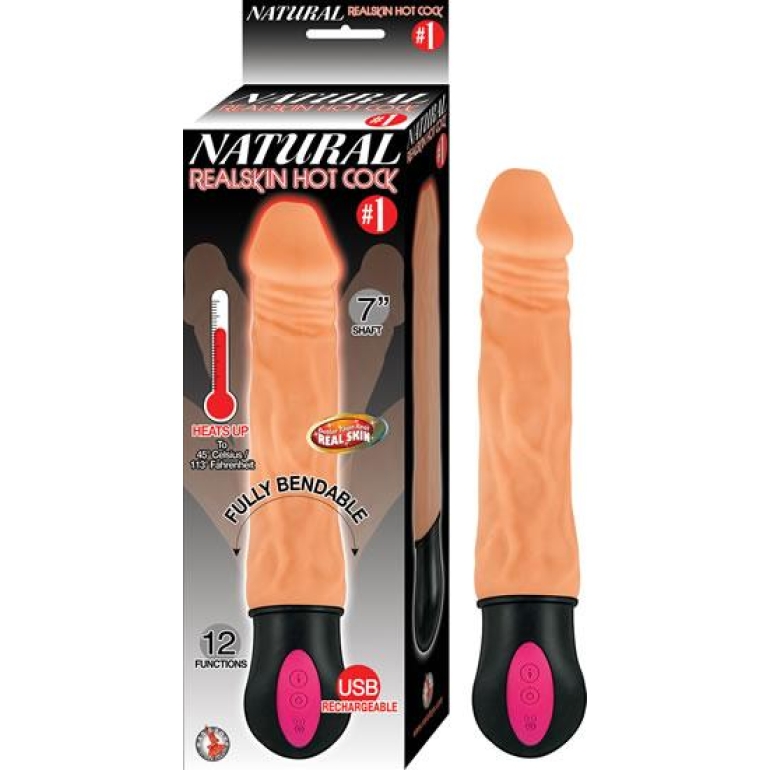 Natural Realskin Hot Penis #1 7 inches Dildo Beige