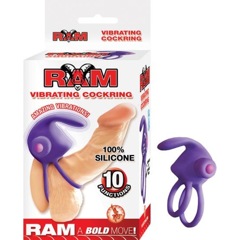 Ram Vibrating Penis Ring Purple