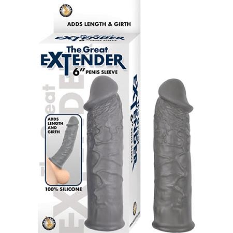 The Great Extender 6 inches Penis Sleeve Gray Smoke