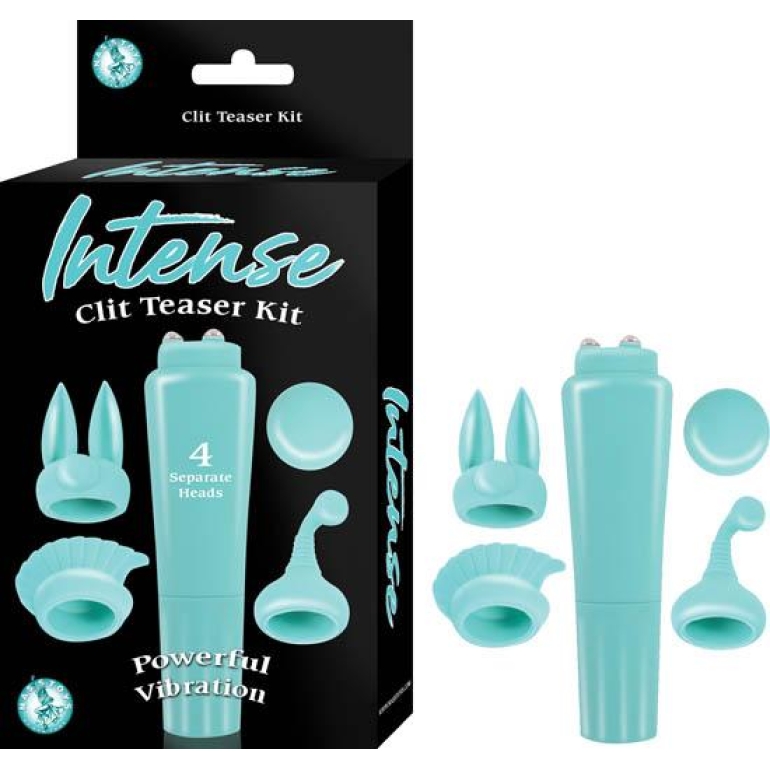 Intense Clit Teaser Kit Blue Mini Massager with 4 Heads