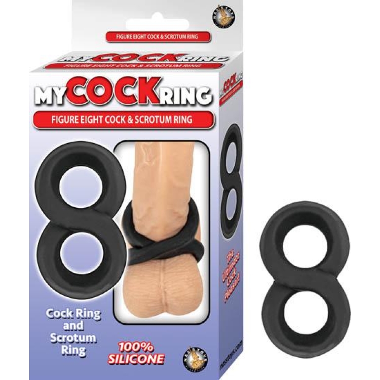 My Penisring Figure Eight Penis & Scrotum Ring Black