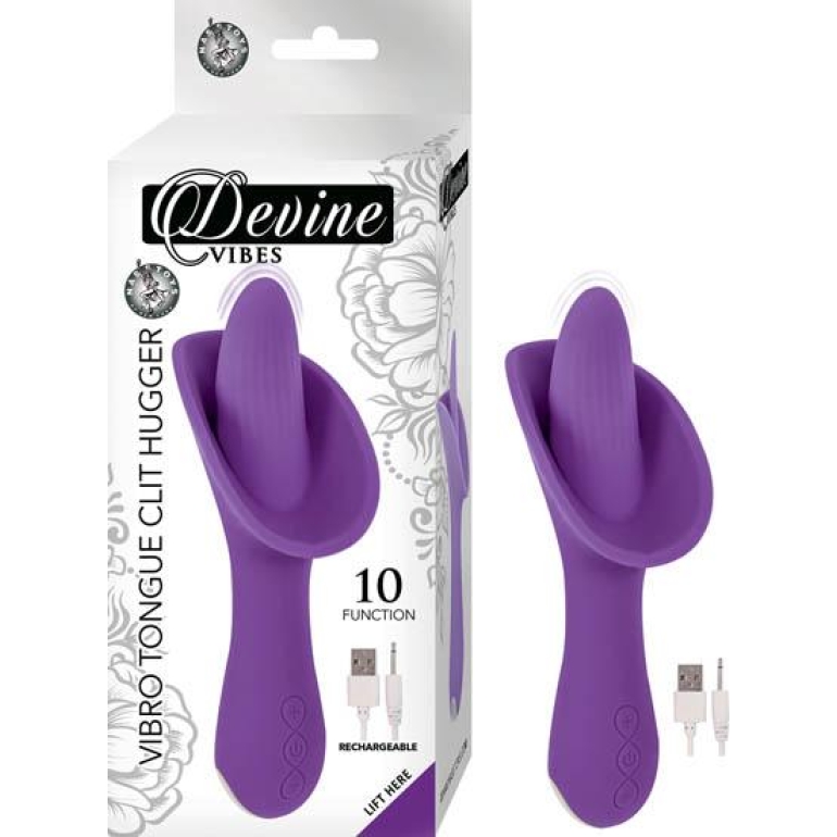 Devine Vibes Vibro Tongue Clit Hugger Purple