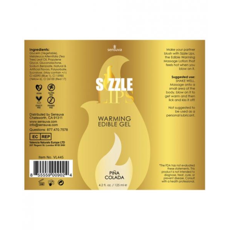 Sizzle Lips Pina Colada Warming Gel 4.2oz