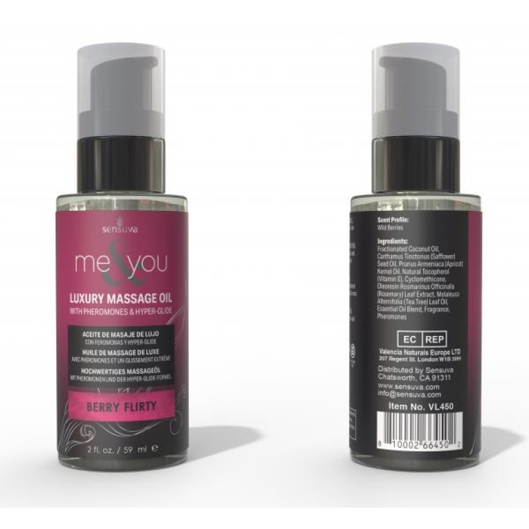 Me & You Massage Oil Berry Flirty 2 Oz