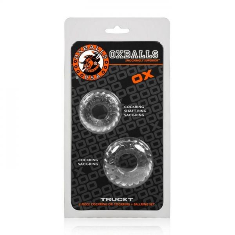Oxballs Truckt 2 Piece Penis Ring Set Clear