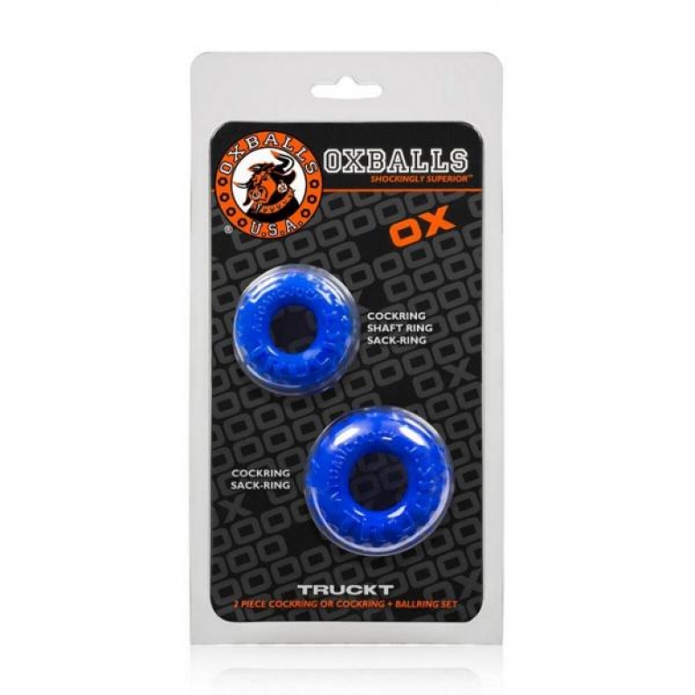 Truckt 2 Piece Penis Ring Set Police Blue