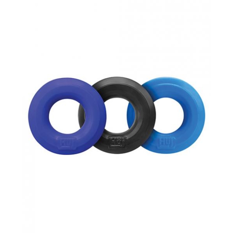 Hunkyjunk Huj C-ring 3pk Blue/ Multi (net)