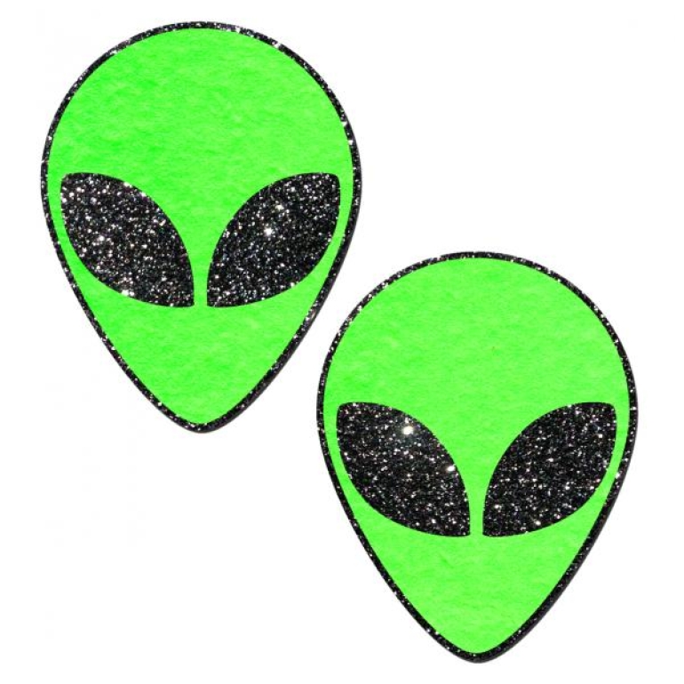 Alien Neon Green Pasties O/S One Size Fits Most