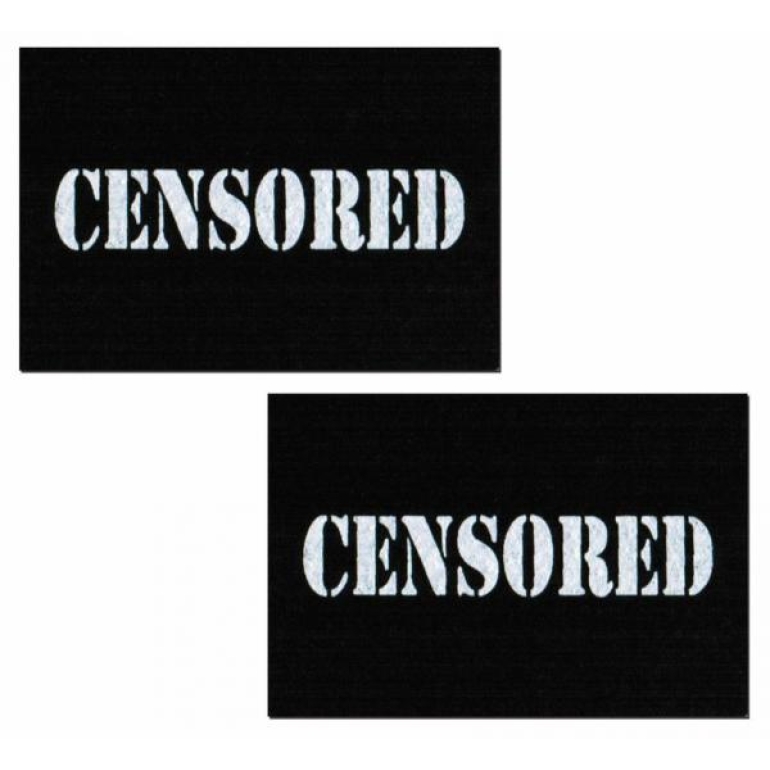 Censored Bar Black Pasties O/S White