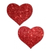 Heart Red Glitter Pasties O/S One Size Fits Most