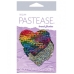 Pastease Rainbow & Silver Glitter Heart Nipple Pasties One Size Fits Most