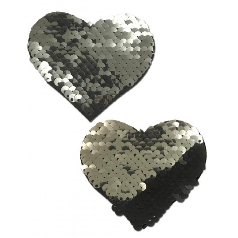 Pastease Silver & Black Color Changing Sequin Hearts Smoke