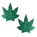 Pastease Indica Pot Leaf Crystal Green Weed Nipple Pasties