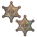 Pastease Sheriff Badge Gold Glitter