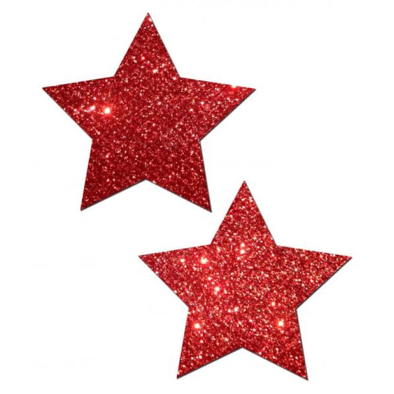 Rockstar Red Glitter Pasties O/S One Size Fits Most