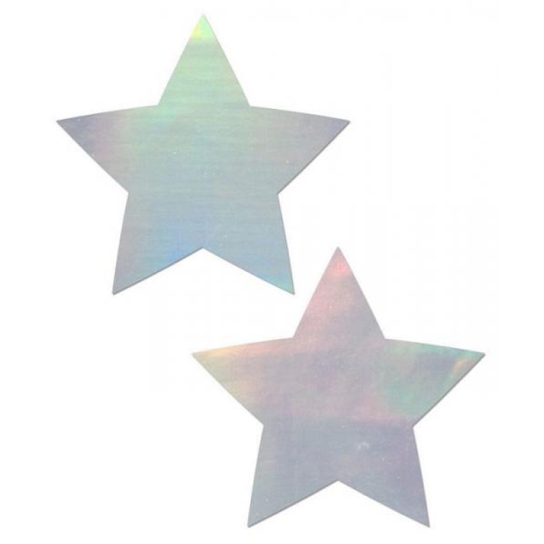 Pastease Holographic Star Silver Pasties O/S One Size Fits Most