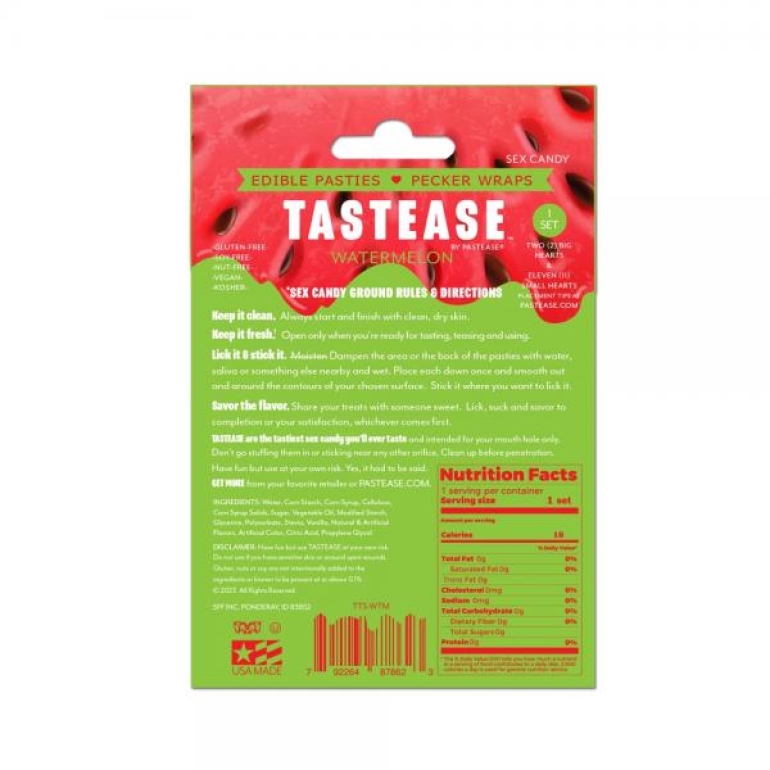 Tastease Edible Pasties & Pecker Wraps In Watermelon One Size Fits Most