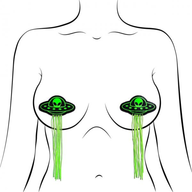 Pastease Ufo Alien Tassels Glow In The Dark Green