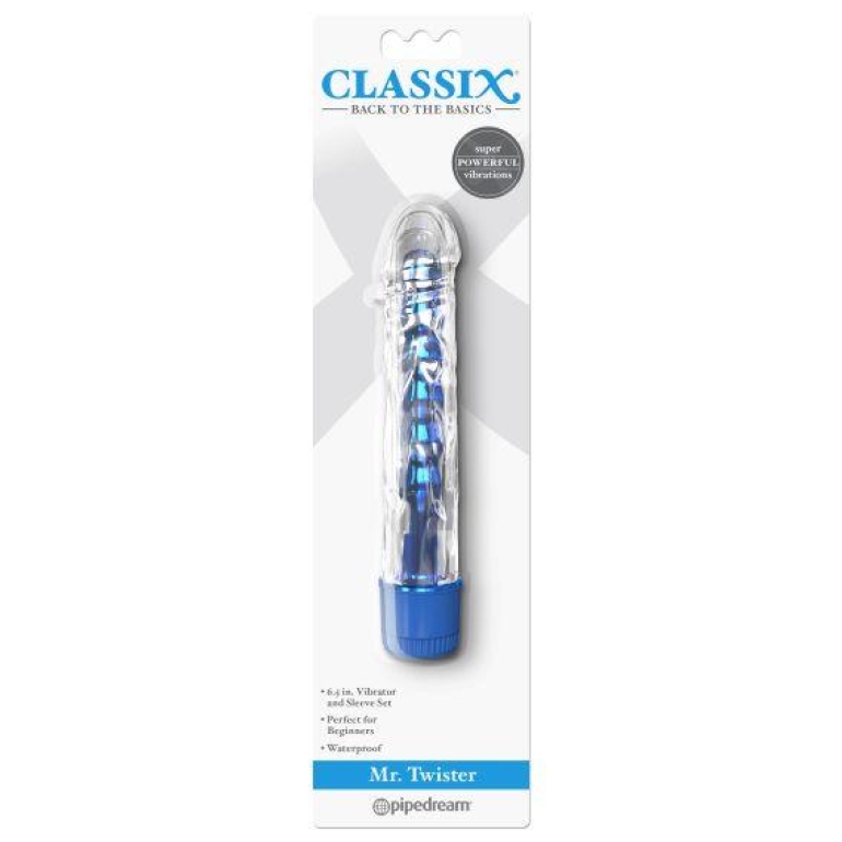 Classix Mr Twister Blue Metallic Vibe with TPE Sleeve