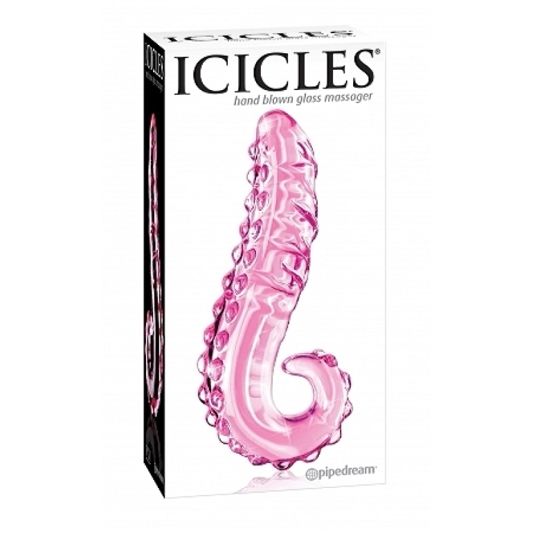 Icicles No 24 Glass Dong 6 Inches - Pink