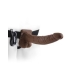 Fetish Fantasy 9 inches Vibrating Hollow Strap On W/Balls Brown