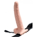 Fetish Fantasy 9 inches Hollow Rechargeable Strap On with Balls Beige One Size Fits Most