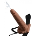 Fetish Fantasy 7.5 inches Hollow Squirting Strap On with Balls Tan One Size Fits Most