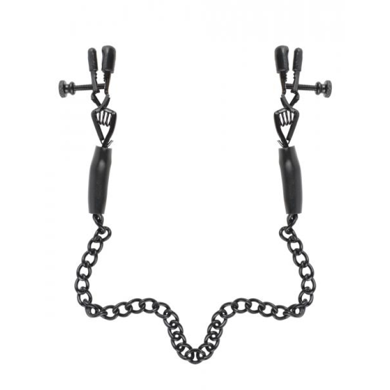 Fetish Fantasy Adjustable Nipple Chain Clamps Black