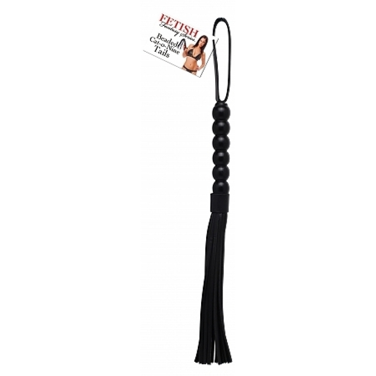 Fetish Fantasy Beaded Cat O Nine Tails Black