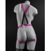 Dillio 7 inches Strap On Suspender Harness Set Pink One Size Fits Most