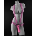 Dillio 7 inches Strap On Suspender Harness Set Pink One Size Fits Most