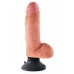 King Penis 7 inches Penis with Balls Vibrating Beige