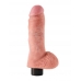 King Penis 8 inches Vibrating Penis with Balls Beige