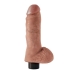 King Penis 8 inches Vibrating Tan Dildo with Balls