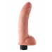 King Penis 9 Inches Dildo with Balls Vibrating Beige