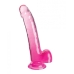 King Penis Clear 9in W/ Balls Pink Translucent