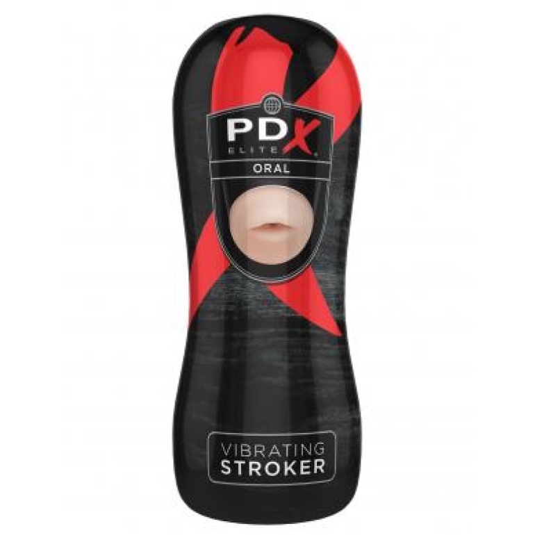 PDX Elite Vibrating Oral Stroker Beige