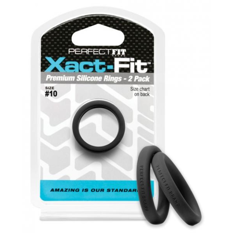 Perfect Fit Xact-Fit #10 Black Pack Of 2 Rings