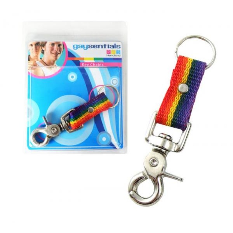 Gaysentials Rainbow Nylon Key Tag Scissor Snap Multi-Color