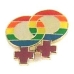 Gaysentials Lapel Pin Rainbow Double Female Multi-Color