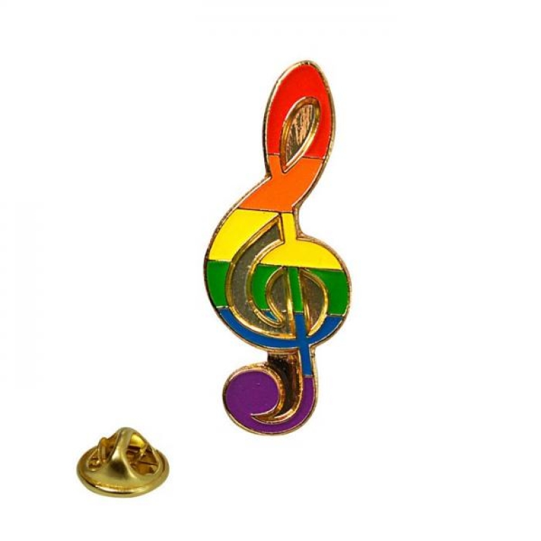 Gaysentials Lapel Pin Rainbow Musical Note Multi-Color