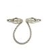 M2M Nipple Clamps Jaws With Chain Chrome Silver