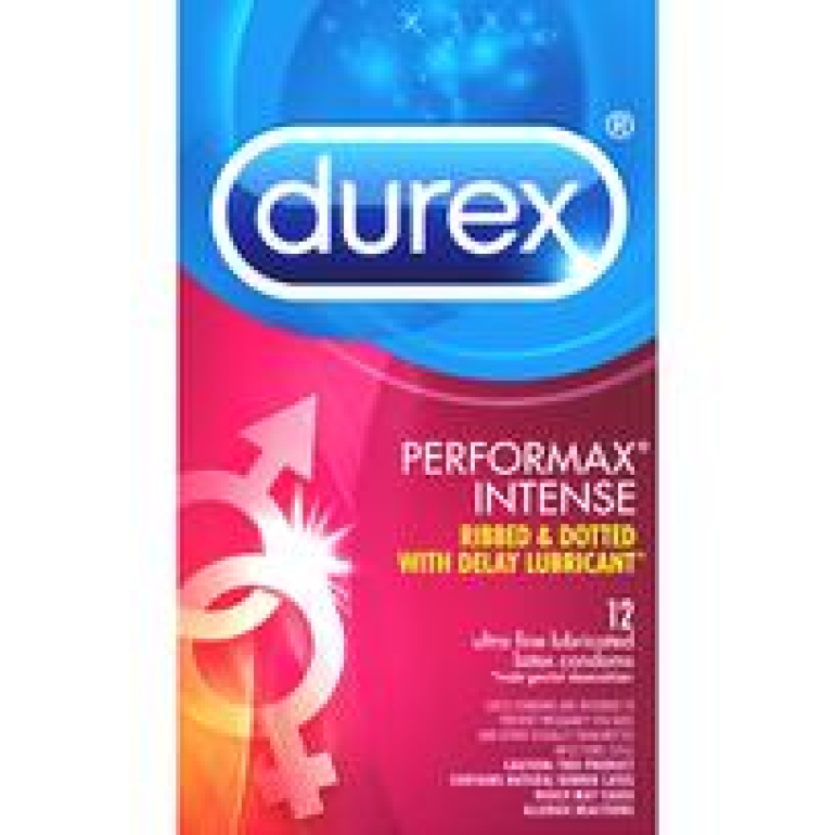Durex Latex Condoms Performax Intense 12 Pack Clear