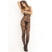 Rene Rofe Strapped Up Sheer Bodystocking Black O/S One Size Fits Most