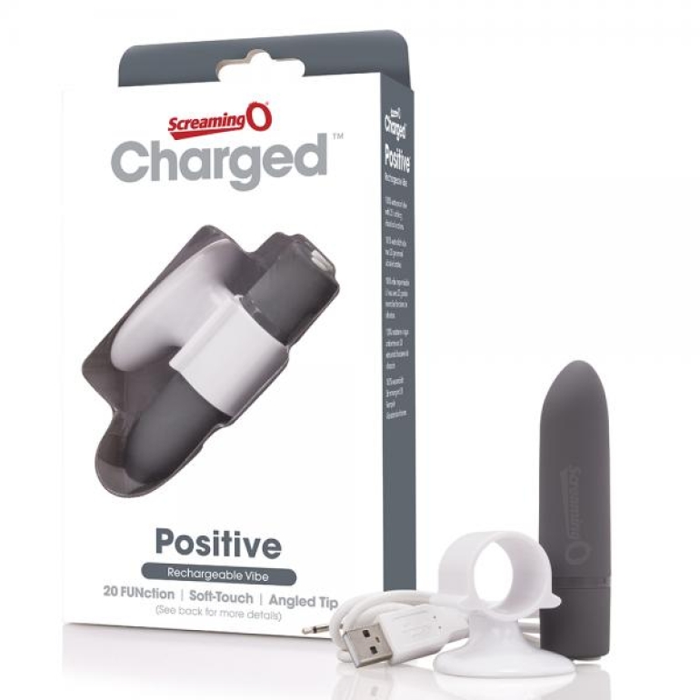 Screaming O Charged Positive Compact Vibrator Gray Smoke