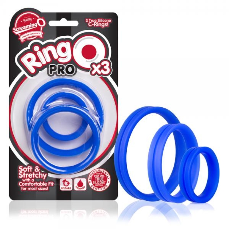 Ringo Pro X3 Blue 3 Silicone Penis Rings