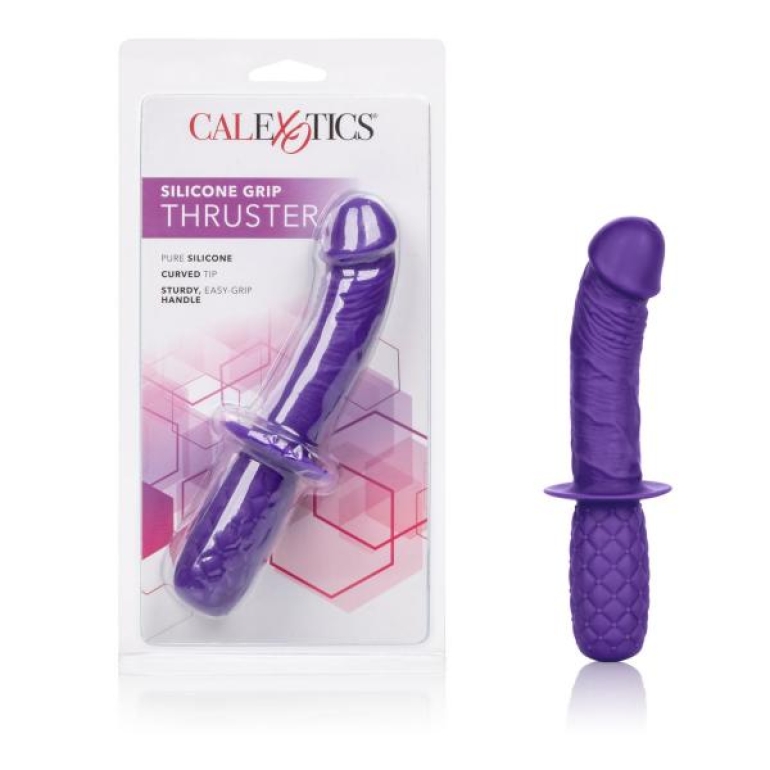Silicone Grip Thruster Purple G-Spot Dildo