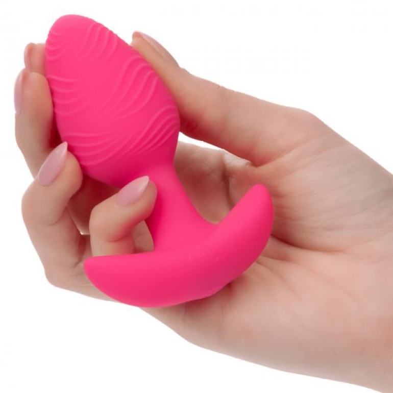 Cheeky Vibrating Glow-in-the- Dark Butt Plug Pink