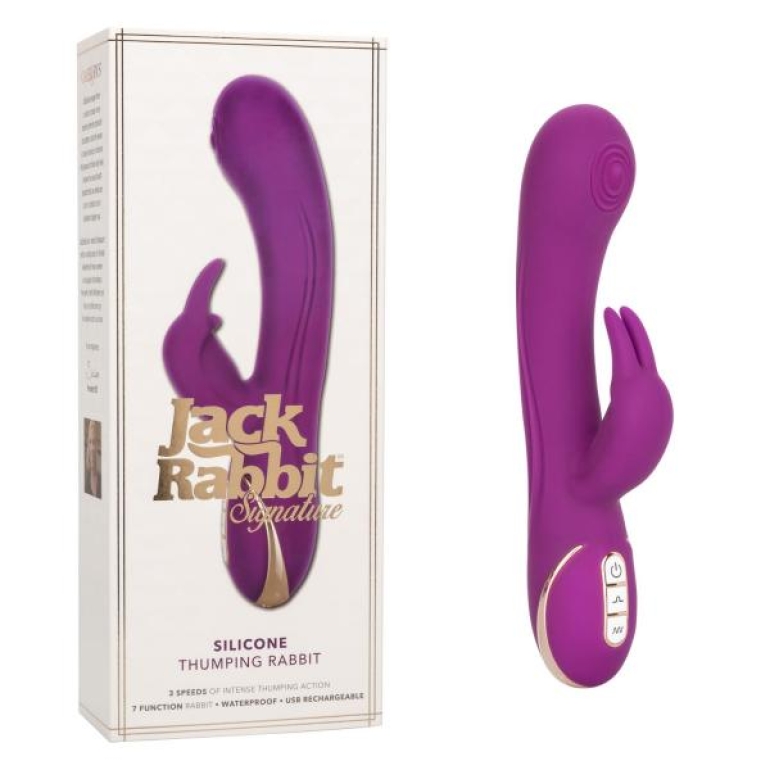 Jack Rabbit Silicone Thumping Rabbit Vibrator Purple